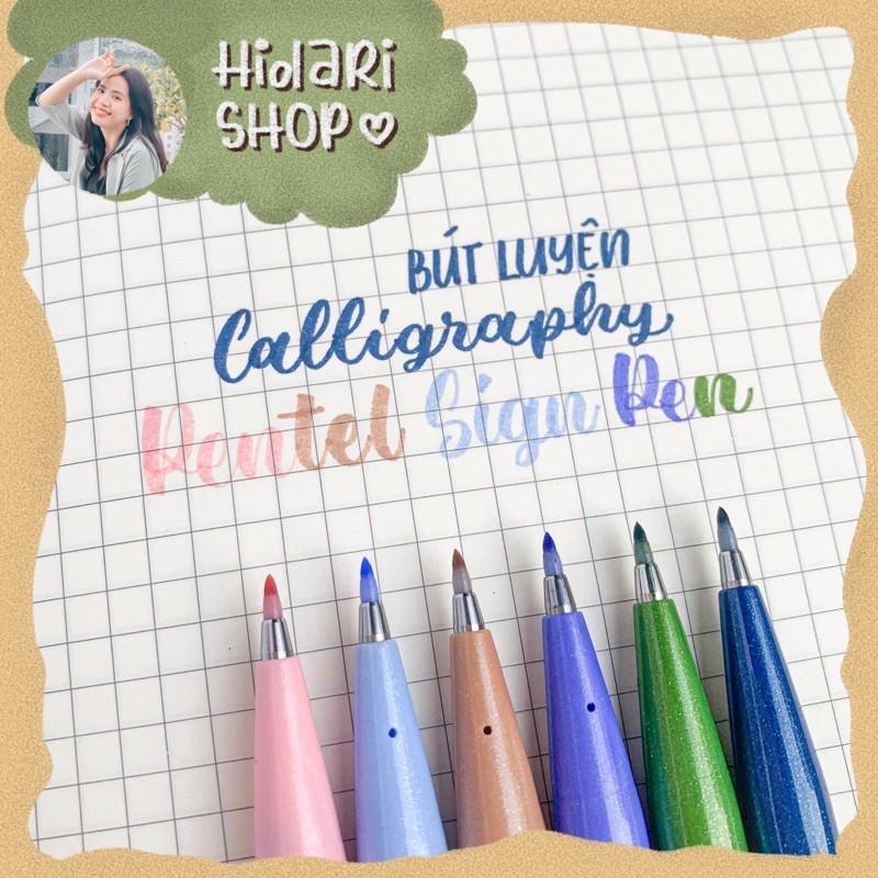 (Cây Lẻ) Bút Thư Pháp - Calligraphy Pentel Brush Sign Pen Pastel / Fude Touch - Hidari