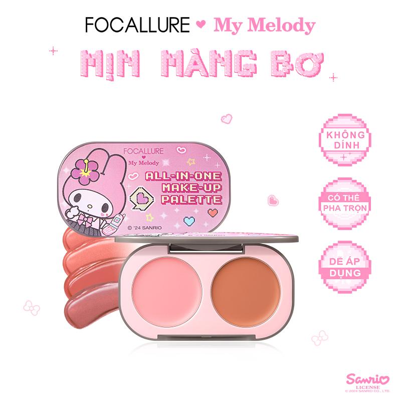 FOCALLURE X Sanrio #CallMeBeauty Blur-buttery Bảng Má Hồng Kem Hai Màu