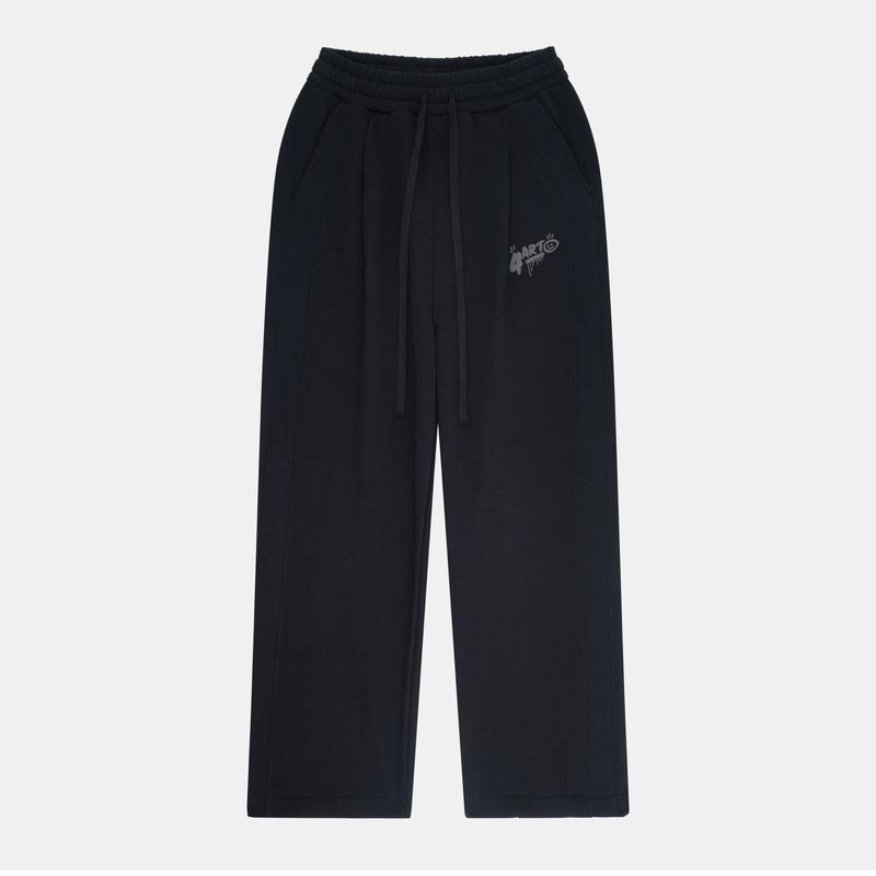 Quần Nỉ 4ART TRƠN Vải nỉ bông Lưng chun Form oversized Unisex Nam Nữ Màu đen Menswear