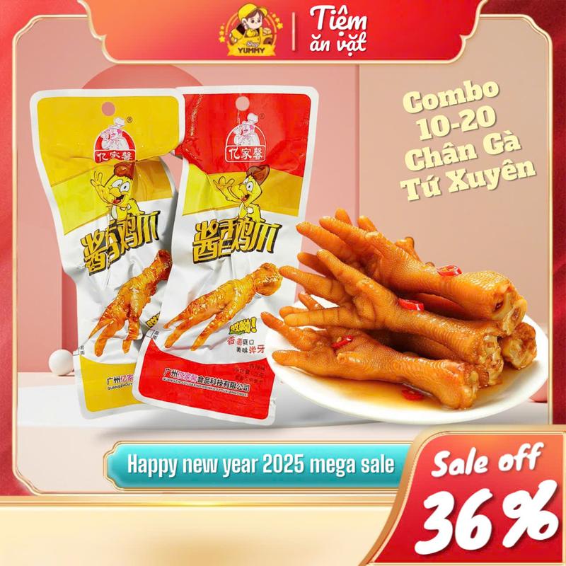 COMBO 10 chân gà Tứ Xuyên hàng chuẩn nội địa Trung - Món ăn vặt siêu ngon, cay vị Tứ Xuyên Chua Miến chângà