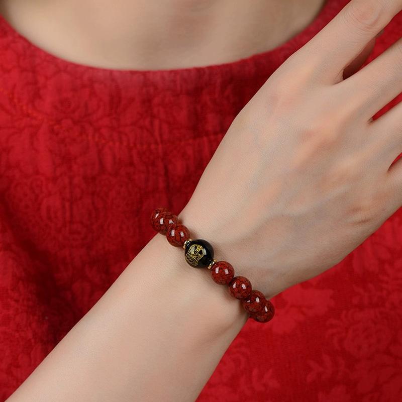 Crystal Sand Cinnabar Bracelet Zodiac Year Buddha Crystal Cinnabar Bracelet Twelve Zodiac Signs Unisex Cinnabar Bracelet 4
