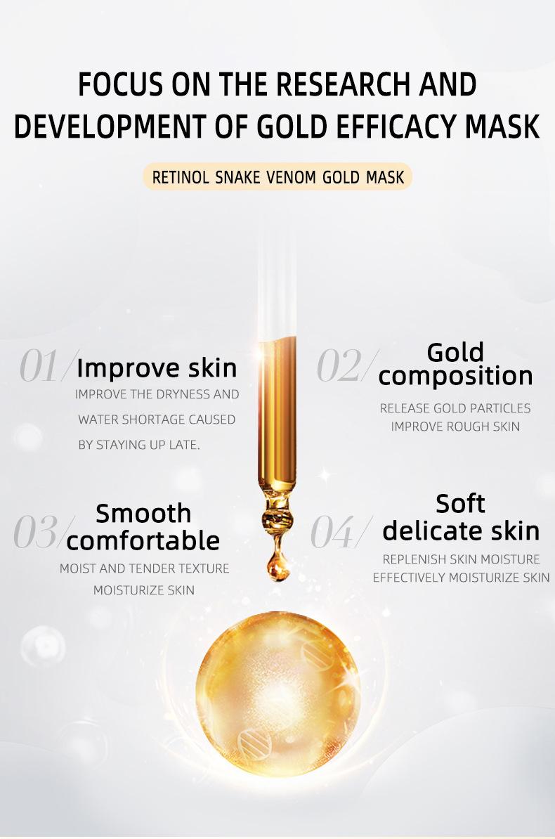 Product Introduction of Popular Retinol Snake Venom Peptide Gold Facial Mask Moisturizing, Hydrating and Nourishing Skin Care Gold Mask Comfort Moisture Hydrate Moisturizer 3
