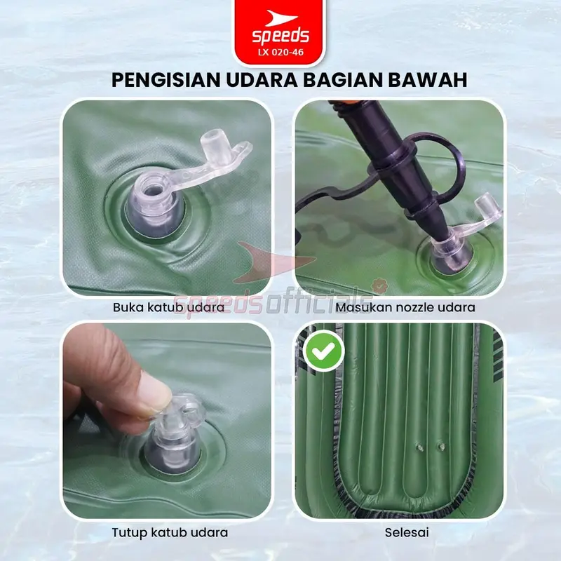 SPEEDS Perahu Karet Tiup Mancing Kayak + Dayung Inflatable Rafting Sport Boat 2 Orang Arung Jeram 020-46 5