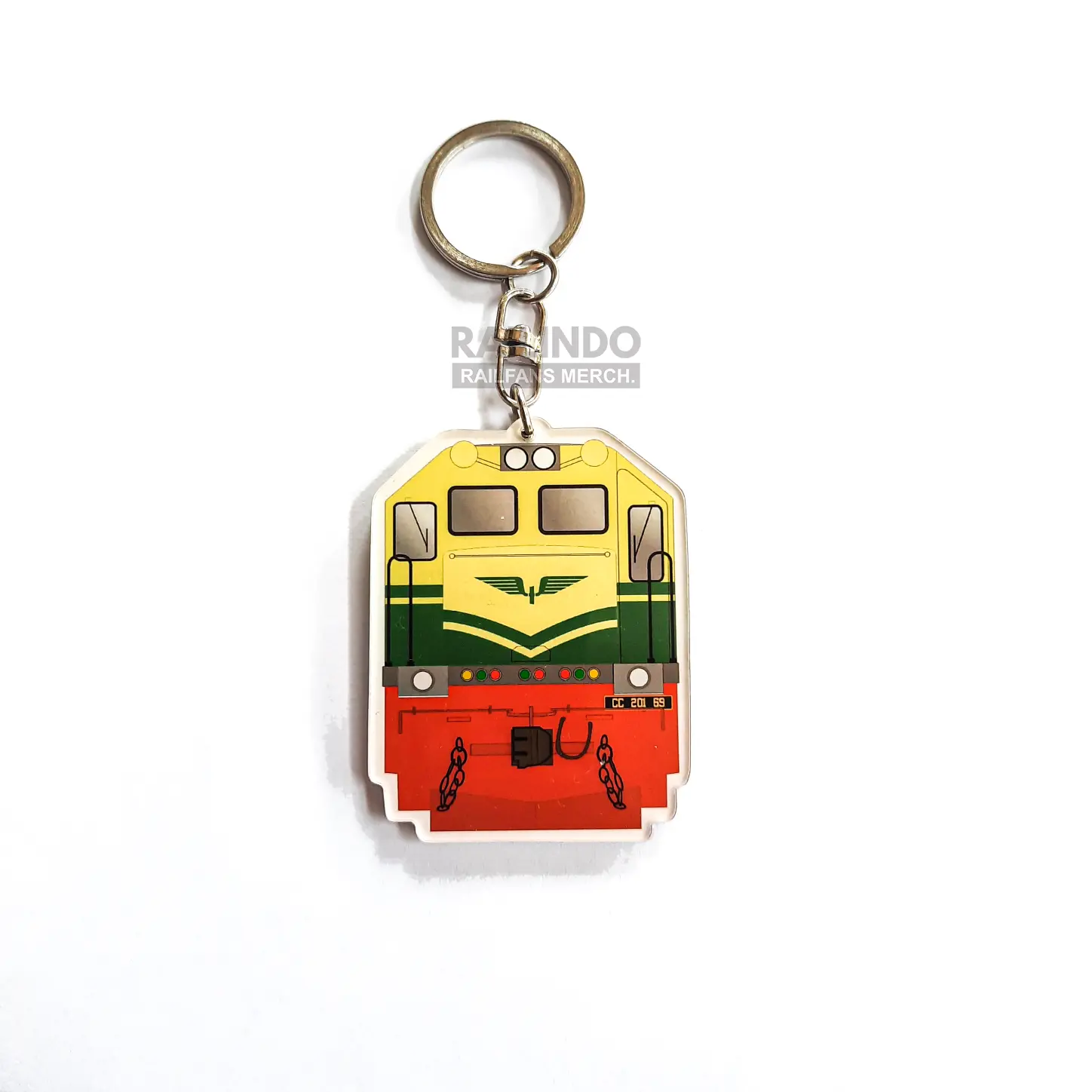 Railindo - Gantungan Kunci Akrilik Kereta Api Lokomotif CC201 Vintage Livery Key Chains