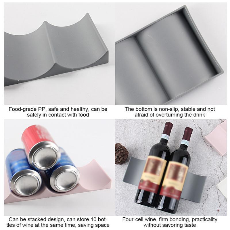 Product Introduction of 1Pc Wine Rack Stackable Bottle Holder Can Beer Wine Holder Can Beer Wine Bottle Holder Refrigerators Tabletop Pantry Cabinet 35