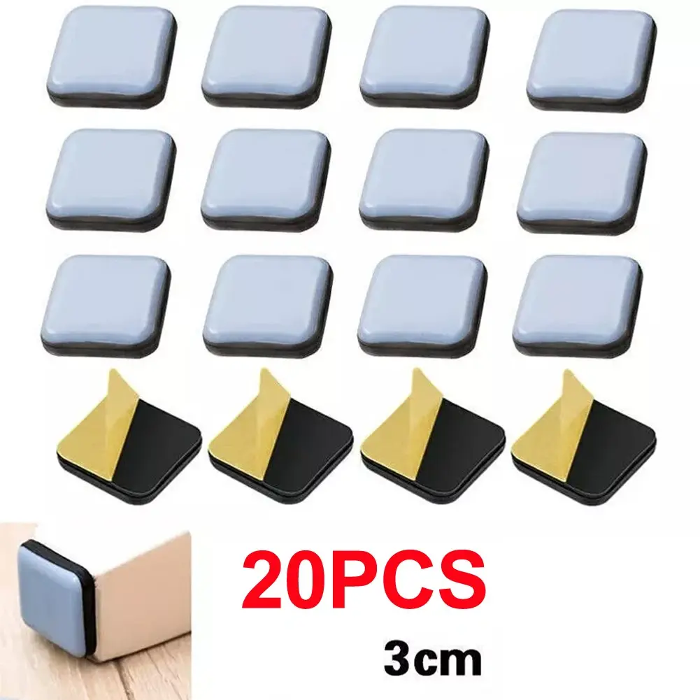 20 x Square 30x30mm PTFE Furniture Gliders Sliders Floor Mover for Pads