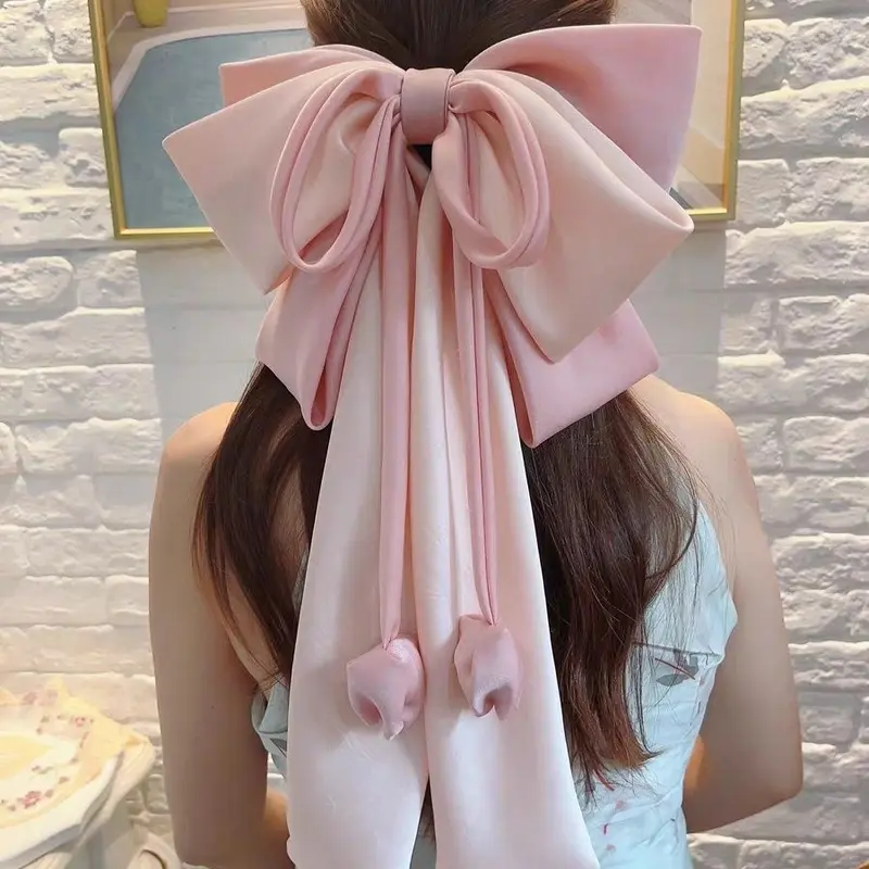 Kẹp Tóc Mái Mùa Xuân Và Mùa Hè, Thiết Kế Nơ Nàng Tiên Cá Cô Gái Ngọt Ngào Quá Khổ, Ngoại Cỡ, Thiết Kế Đẹp, Hàng Mới Về 2024, Lấy Cảm Hứng Từ Hoa Mơ Hồng Sương Hồng Women 1