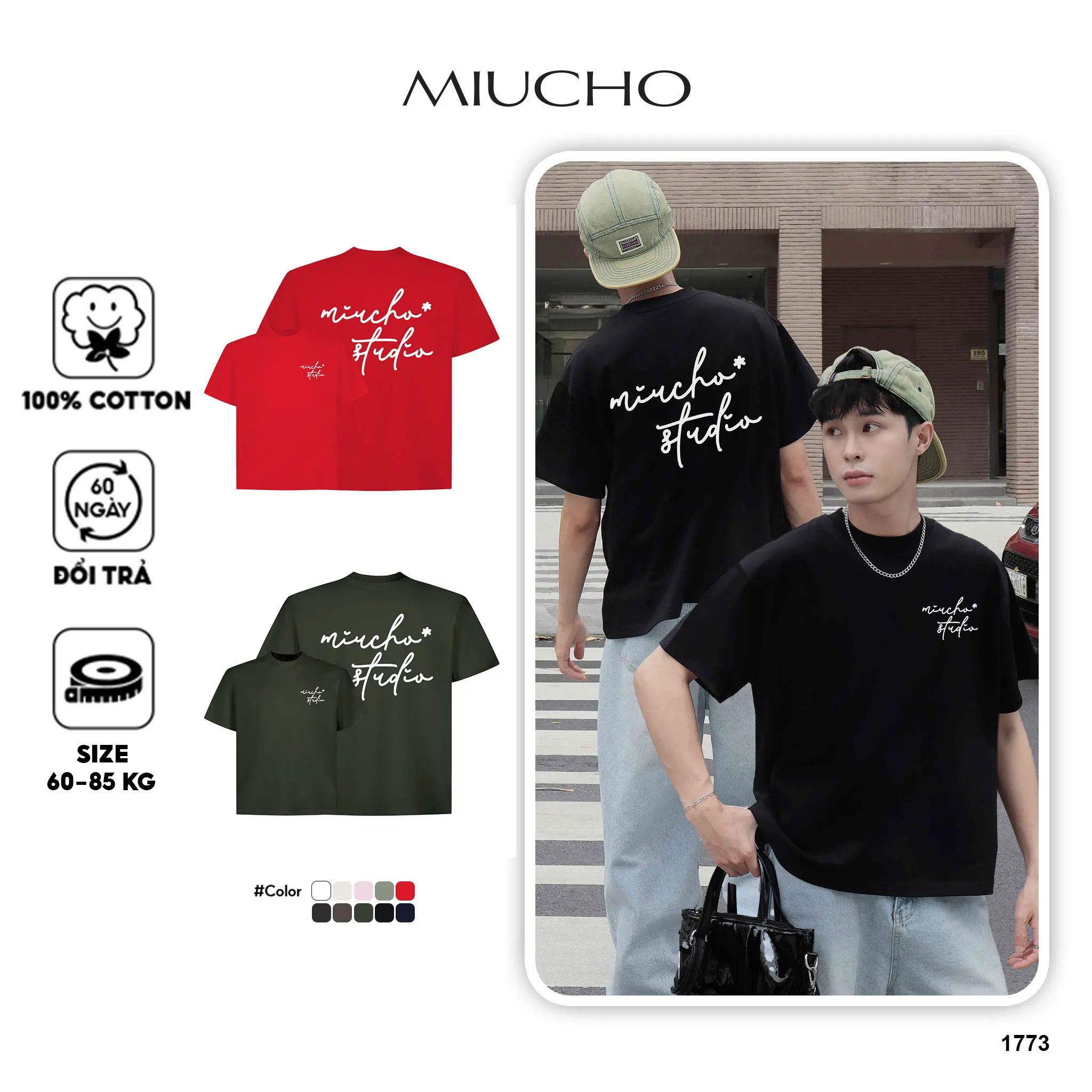 Áo Thun Cotton Nam Boxy, Thương Hiệu Địa Phương, 2c 250gsm Dày, In Cơ Bản Câu Lạc Bộ 1773 Miucho