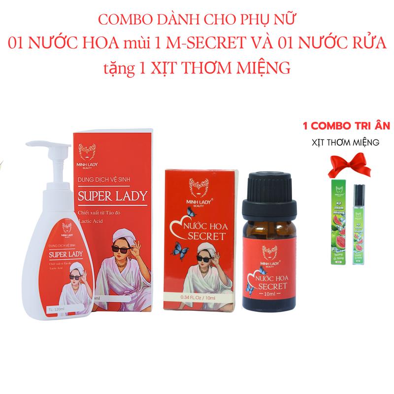 Combo Nước hoa vka và Dung dịch vệ sinh Minh Lady tặng kem dưỡng