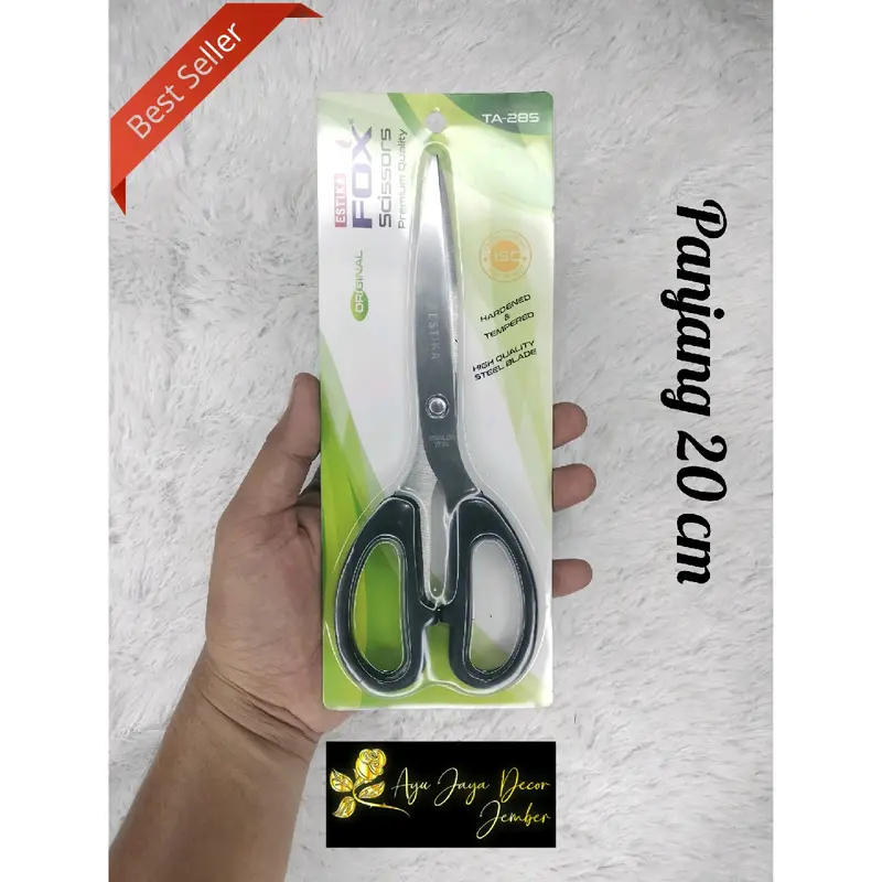 GUNTING STAINLESS STEEL MEREK ESTIKA/GUNTING KERTAS/GUNTING DAPUR PANJANG 12CM,16CM DAN 20 CM 3