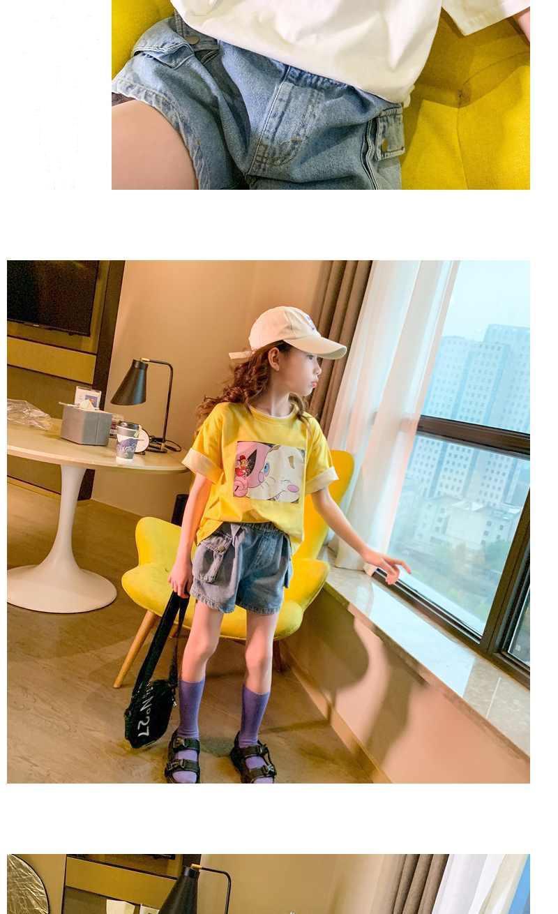 Product Introduction of 2025 Summer New Girls' Denim Shorts for Big Kids Stylish Outdoor Wear Children's Korean Style Pants creeper  pants  girl 6