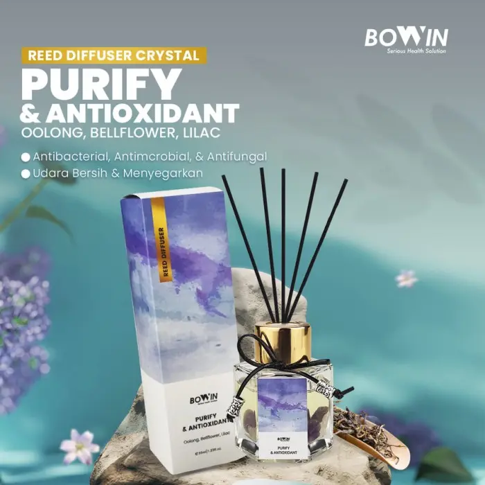 Bowin Reed Diffuser Crystal Aromaterapi Pengharum Ruangan EssentialOil - PURFIY & ANTIOX 0