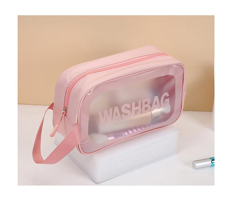 Product Introduction of Handheld cosmetic bag, transparent PU, waterproof, ins style, high appearance value, large capacity and with a sense of high-class 7