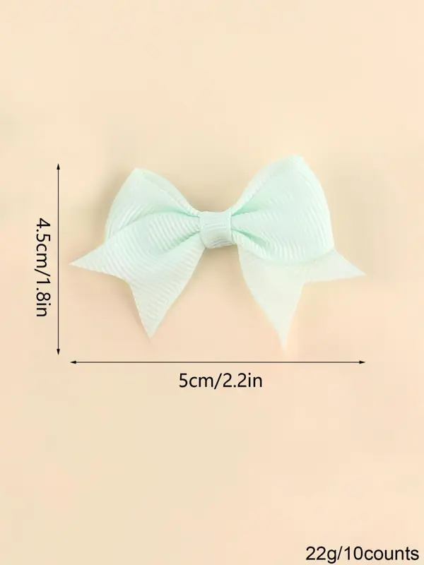 Cute Bow Decor Hair Clip, 2024 New Style Solid Color Ribbon Baby Bows Hair Clips for Girls, Fashion Mini Hair Accessories for Women & Girls 1