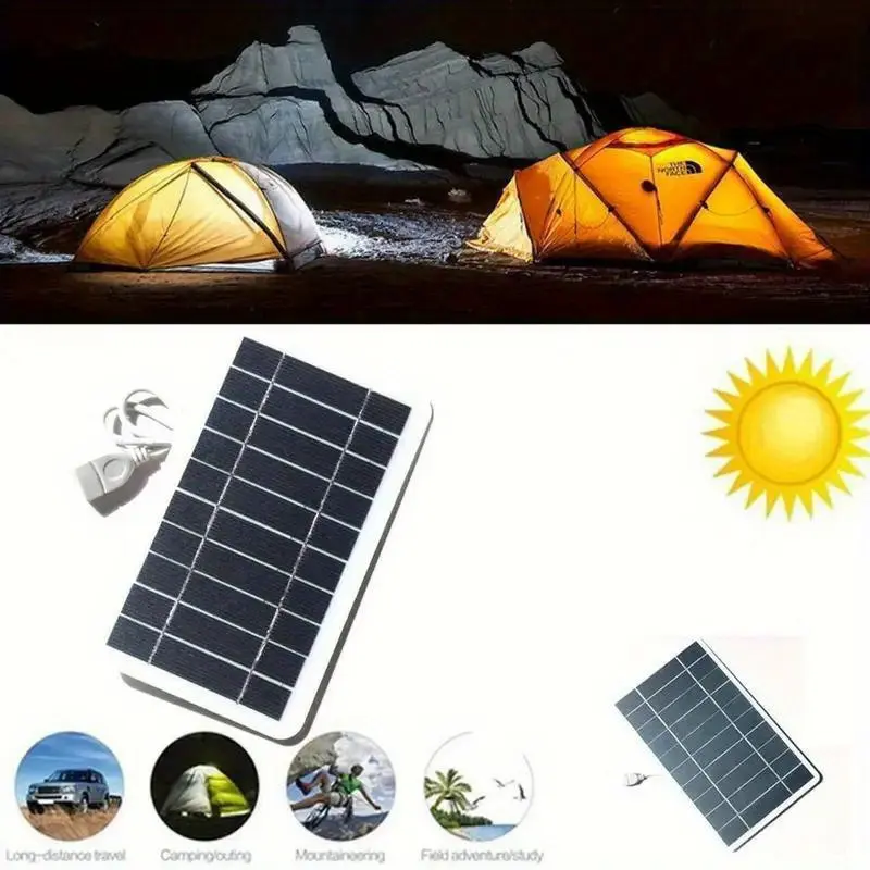 USB Solar Charger, for Outdoor Travel and Camping, Solar Powered, Charge Controller ≤ 36V, Connector: Female to Male USB, Compatible with Phone, Power Bank, Flashlight, Fan, 1pc Phone Barbie charger