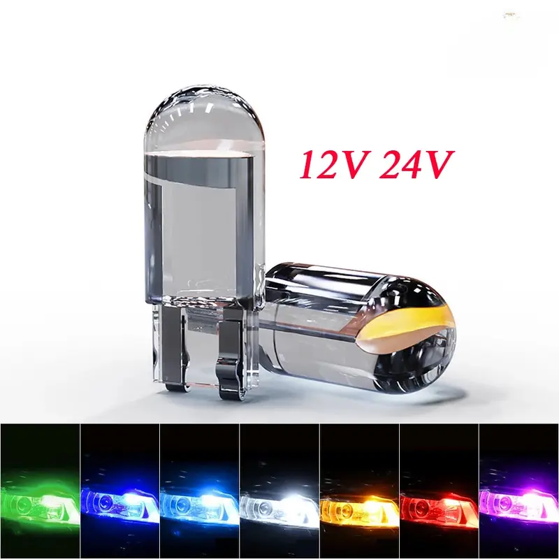 Bóng đèn LED T10 COB W5W 194 168, 1X, Đèn biển số ô tô, Đèn thoát khí bên Acrylic 0