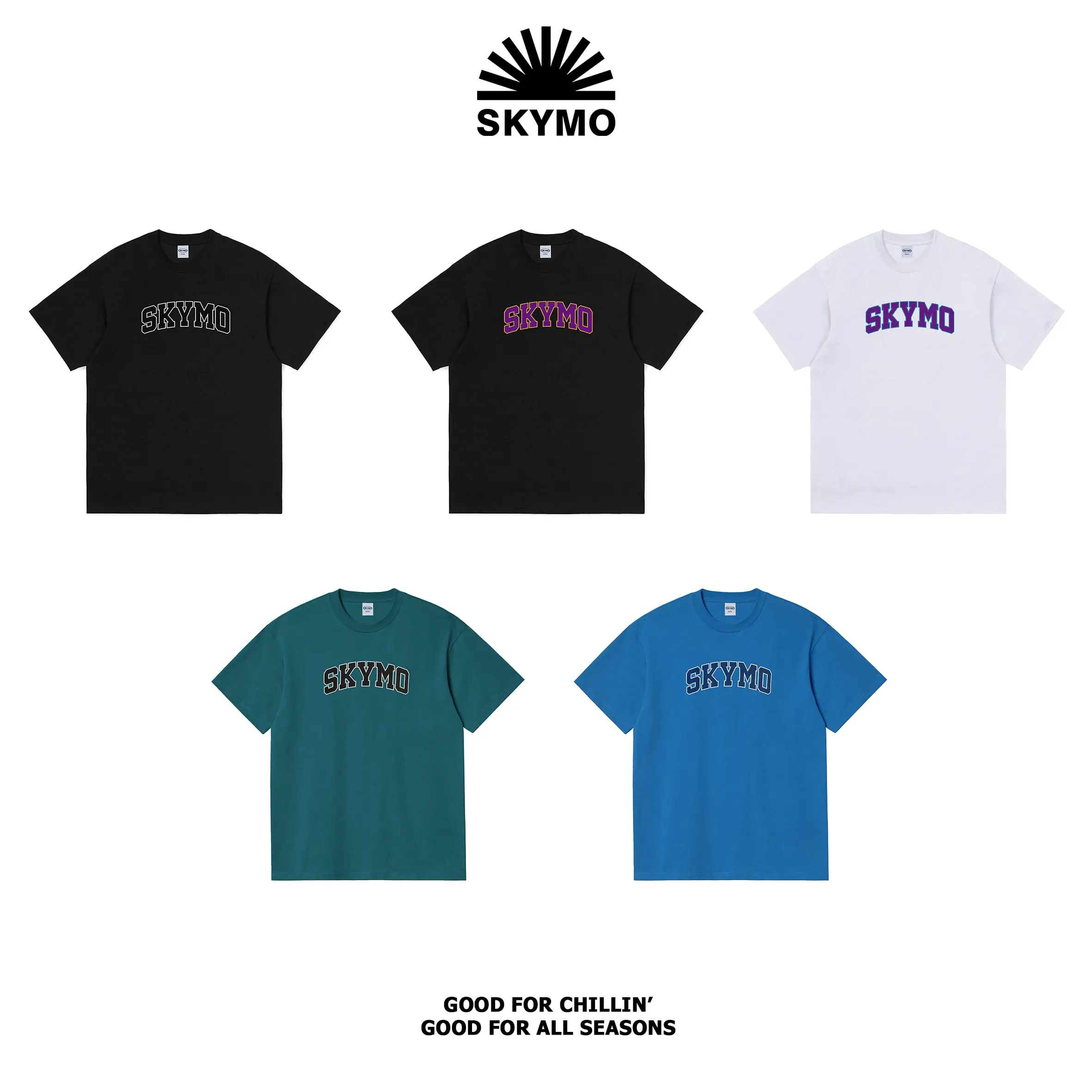 Skymo Apparel Tshirt Universt ( Black On Black , Blue , Green , Black Purple , White Purple )