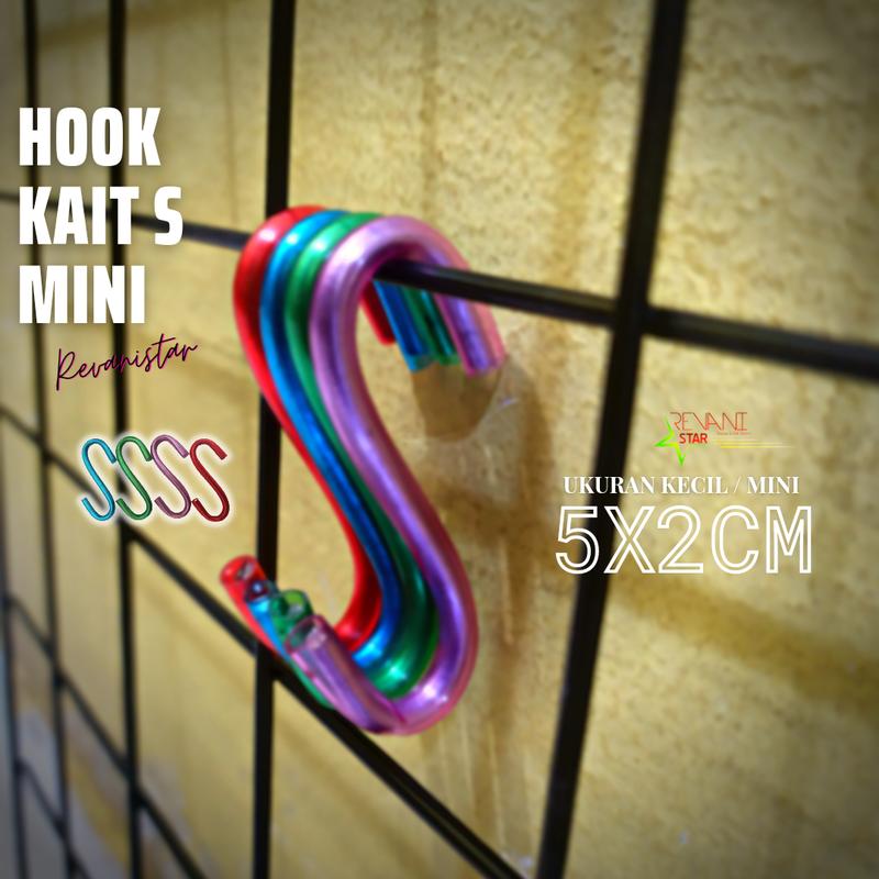 Lusinan 12pcs Hook S mini warna kait S kecil gantungan aksesoris cantolan ram kaitan gantungan kunci hook kait s kecil 5