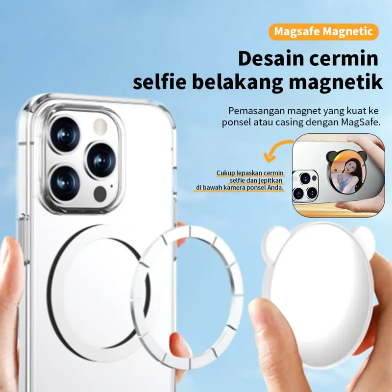 Kamera belakang ponsel baru HD cermin selfie reflektif cermin selfie magnetik belakang 7