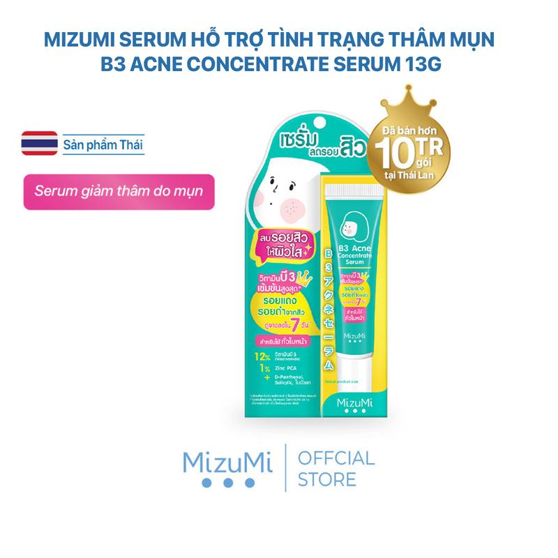 MizuMi Serum Hỗ Trợ Giảm Thâm Mụn B3 Acne Concentrate Serum 13g Niacinamide + Zinc PCA