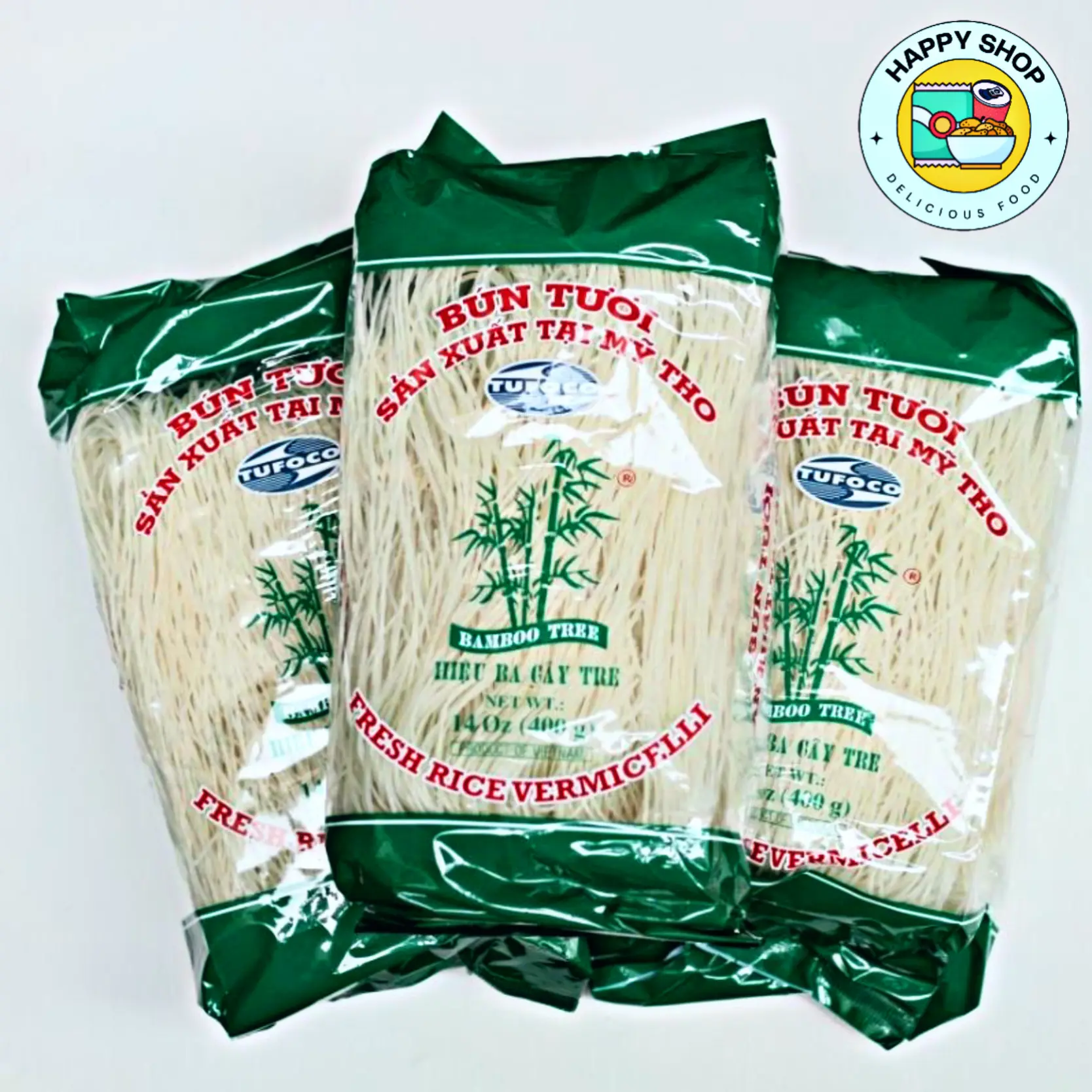 Bún tươi Hiệu Ba Cây Tre 400g - Hàng loại A chất lượng xuất khẩu