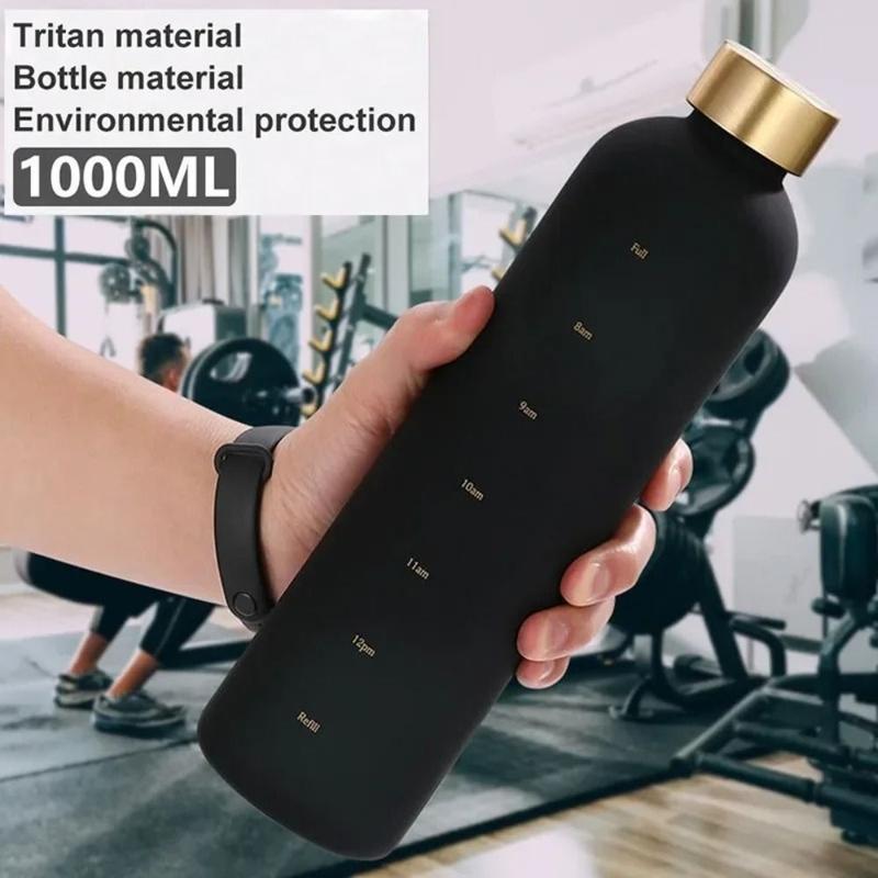 Product Introduction of Fashion Plastic Water Bottle 1000ml Leakproof Time Scale Drinking Cup High Temperature Resistent Lightweight Travel Kettle 11