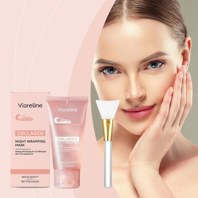Collagen Night Wrapping Mask, 2 Counts/set Moisturizing Brightening Facial Mask, Deep Nourishing Facial Mask, Face Care Product for Women & Men 2