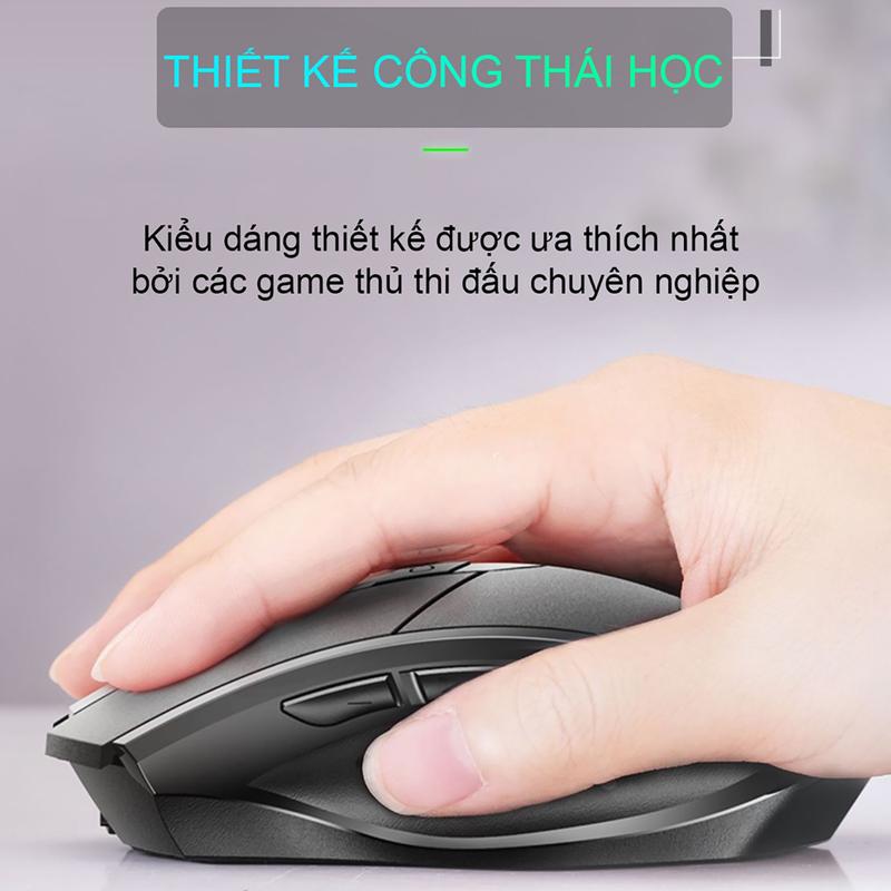 Chuột gaming không dây sạc pin SIDOTECH INPHIC PM6 độ nhạy dpi 1600 cho game thủ chơi game chuyên nghiệp kết nối Wireless 2.4G | BigBuy360 - bigbuy360.vn