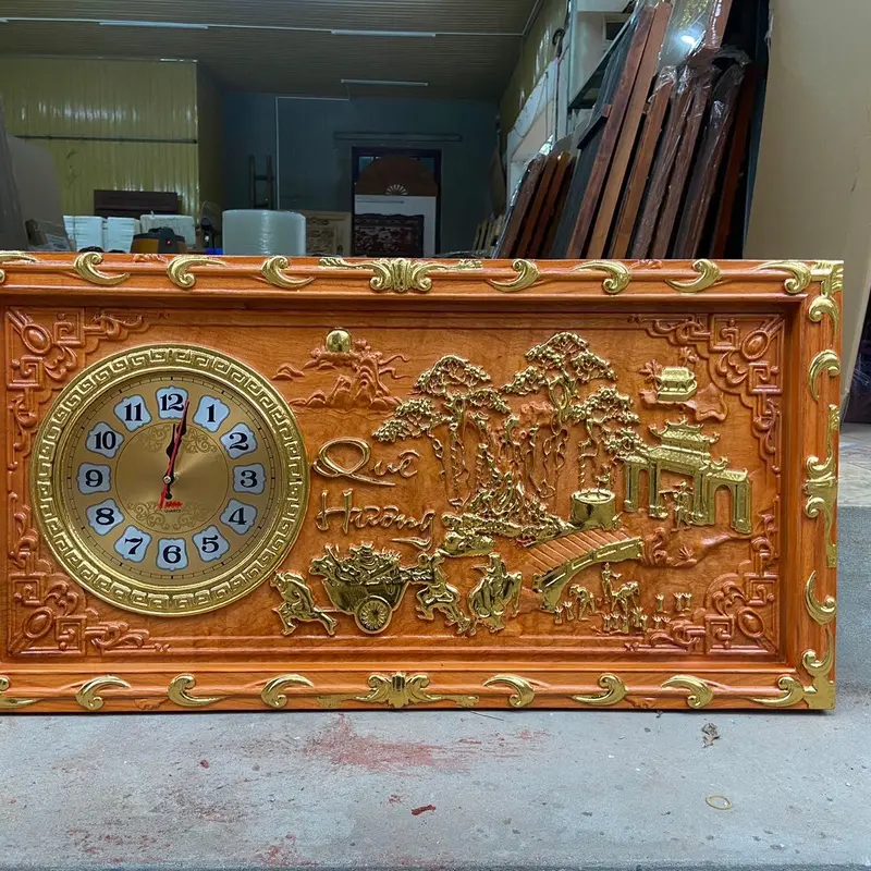 Đồng hồ treo tường gỗ gõ đỏ cao cấp 2