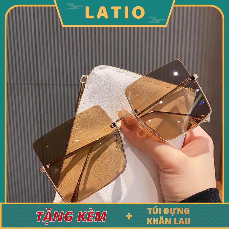 Kính mát nữ thời trang LATIO cao cấp mẫu thiết kế gọng vuông không viền sang chảnh - KM26