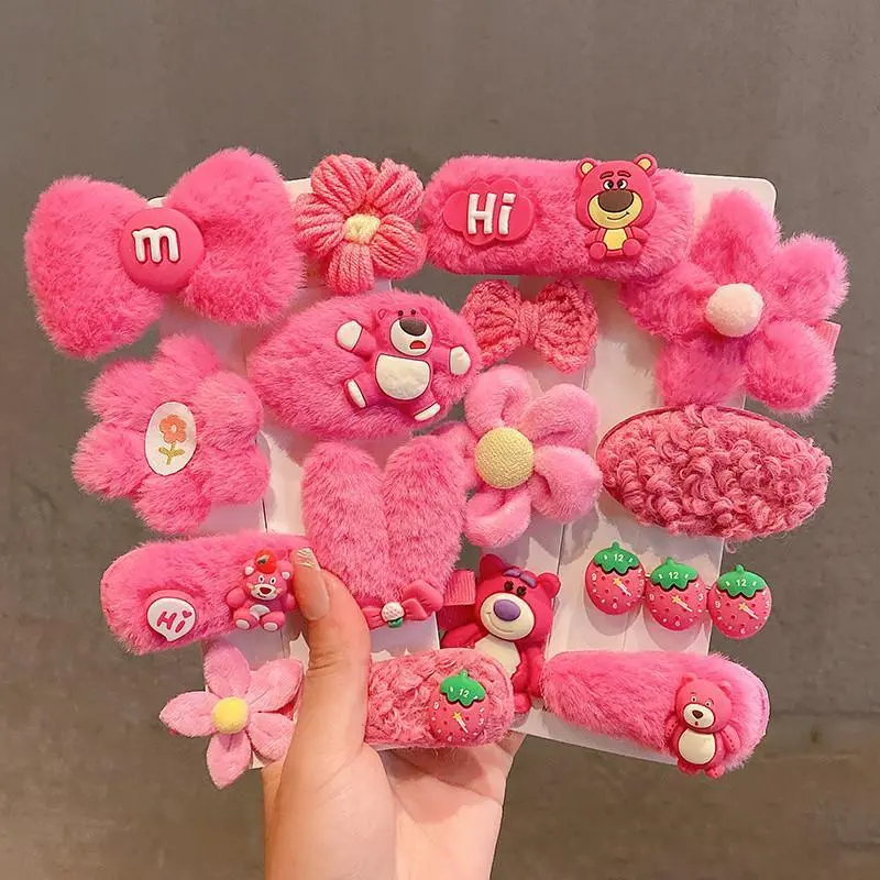 Kẹp Tóc Gấu Dâu Tây Dễ Thương Với Tóc Mái Trên Trán Kẹp Tóc Sang Trọng Mùa Thu Và Mùa Đông Mũ Nón Không Làm Tổn Thương Lưng Tóc Kẹp Bên Trên Lưng Đầu 0