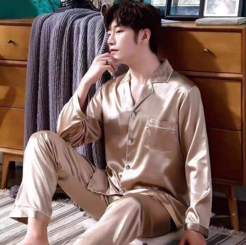 Baju tidur piyama cowok cewek bahan satin  Celana Panjang Polos 2