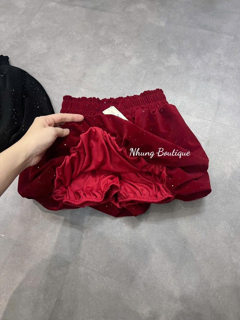 Product Introduction of Chân Váy Nhung Bí Kim Tuyến Bling Bling 2 Màu Hình Thật Tự Chụp Cho Nữ Women 7