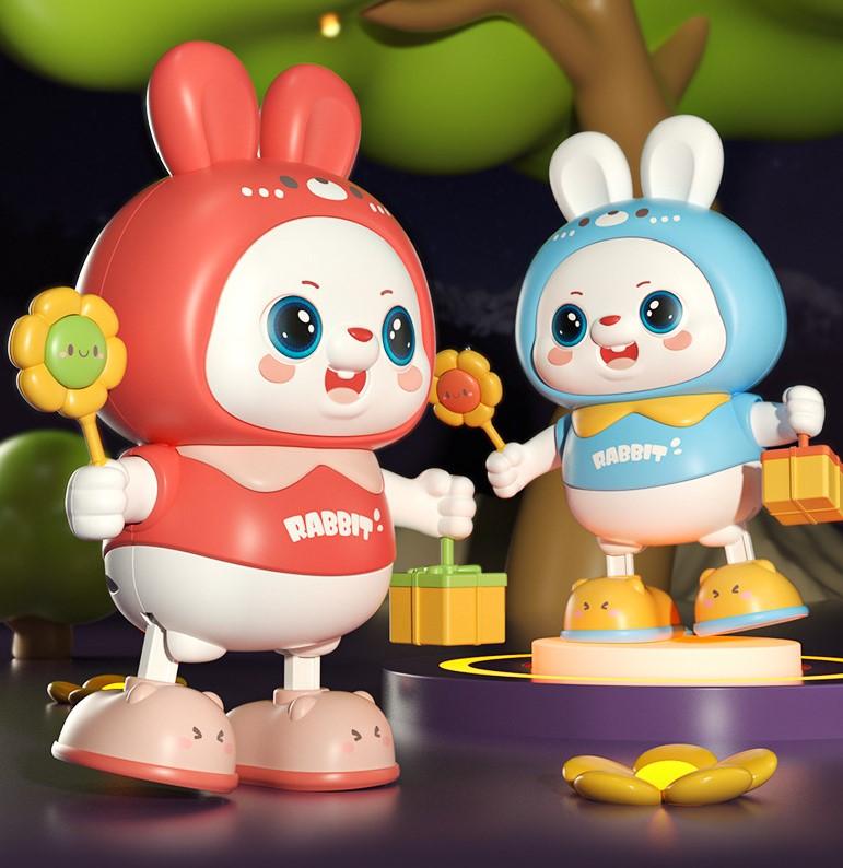 Đồ chơi thỏ nhảy múa có đèn có nhạc di chuyển vui nhộn Quà tặng cho bé trai gái an toàn cho trẻ sơ sinh Voi