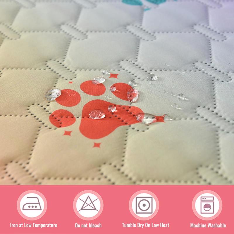 Paw Print Graphic Mat, Anti-slip Waterproof Pet Bed Cover, Pet Bed Protector, Soft And Comfortable Pet Bed Cover, For Dogs And Cats 3