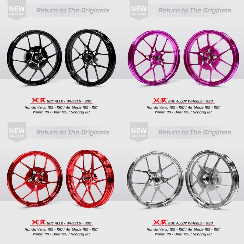 MÂM 10 CÂY 14inch - MÃ 533 X1R CHO VARIO/ AIRBLADE / VISION /SCOOPY BẢN 4 LỖ ĐĨA TRƯỚC & Airblade 150 - 5 lỗ đĩa trước