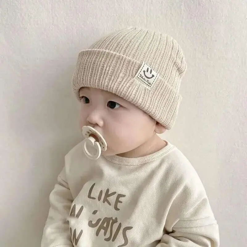 Baby Newborn Knitted Solid Color Children's Beanies Boys and Girls Winter Preschool Home Hat