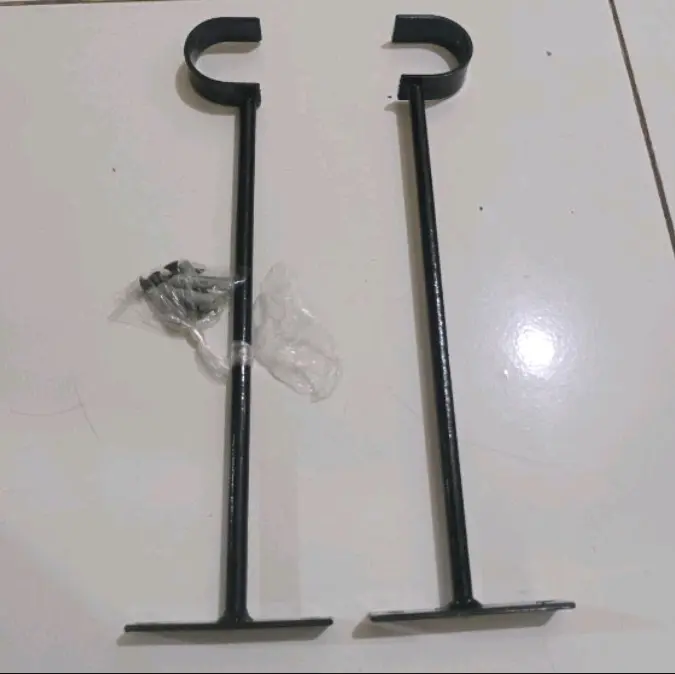 Besi Penyangga Gantungan Baju Tempel dinding Putih Hanger Hanger Dipasang Di Dinding Door utility hitam(.free nampan ) holder & rak penyimpanan