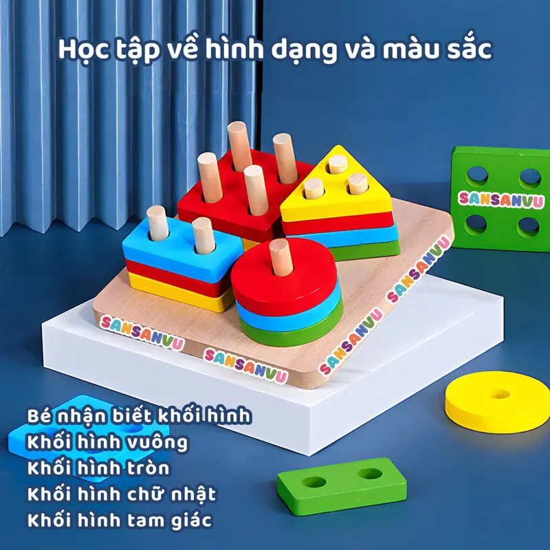 COMBO 6 MÓN ĐỒ CHƠI GỖ MONTESSORI THÔNG MINH PHÁT TRIỂN TRÍ TUỆ CHO BÉ 1