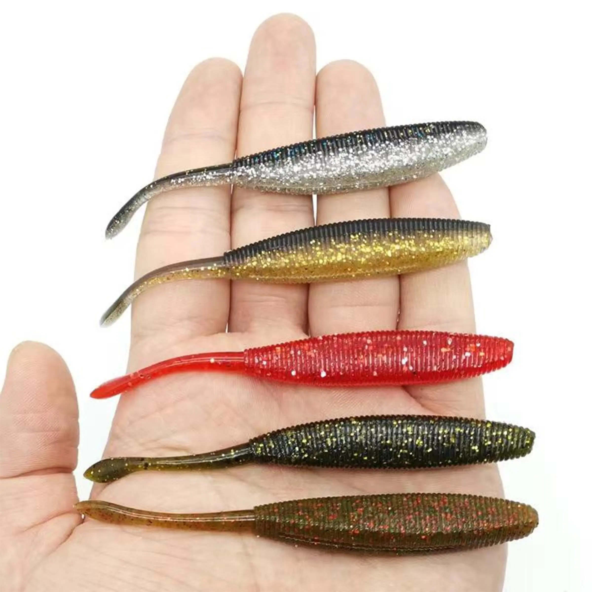 Artificial Fishing Lure, 10pcs Pintail Worm Soft Bait, Professional Fake Fishing Bait, Outdoor Fishing Accessories