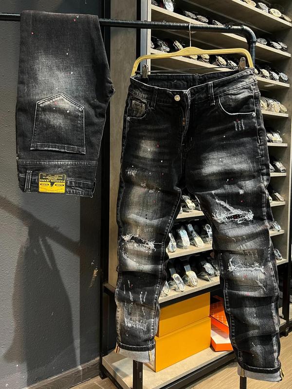 [SIZE 32-34-36 Jean Denim Guangzhou] 3 Mẫu Quần Jeans nam dài J2702-J2706-J2530 Rách lót phun sơn mẫu mới Menswear Pants Có Túi