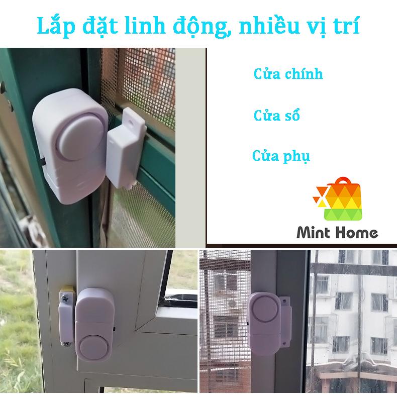 Chuông cửa báo khách, báo trộm không dây, chuông cảm biến báo động chống trộm gắn cửa thông minh bí mật