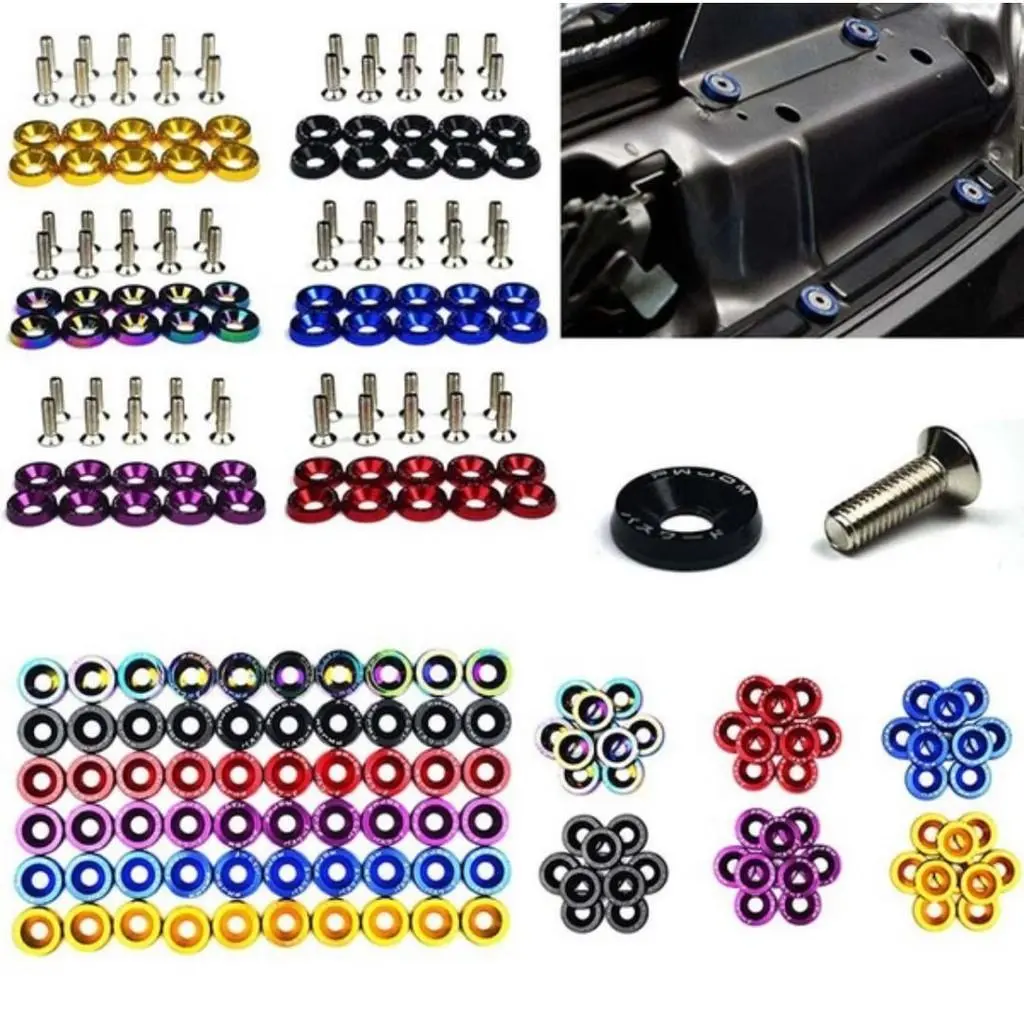 Alloy screw M6x10pc car styling Modification fender Washer License Plate Bolts Car Decoration &motocycles skru plate no.