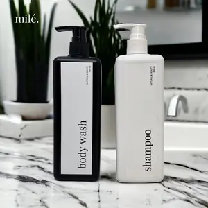 REFILL BOTOL PUMP 500 ML WARNA PUTIH KOTAK AESTHETIK STICKER MINIMALIS / BOTOL SABUN REFILL PUMP SPRAY MINIMALIS 500 ML