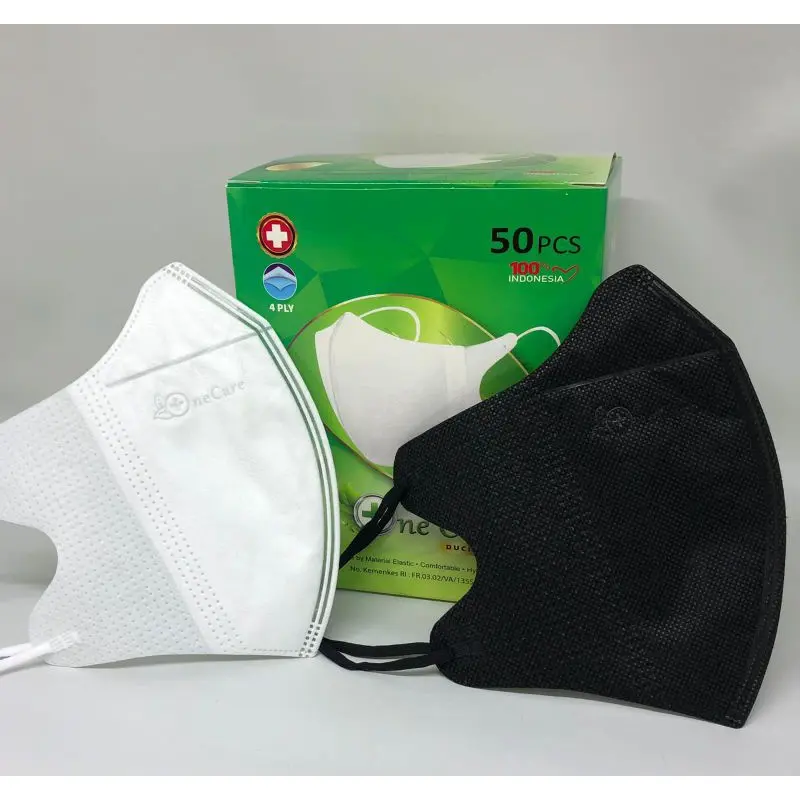 Masker Duckbill 4ply OneCare Isi 50pcs Kemenkes Box Hitam