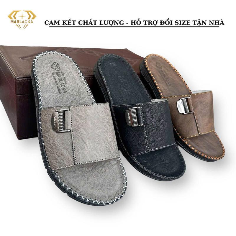 Dép da nam quai ngang đẹp kiểu dáng trẻ trung cao cấp - D92