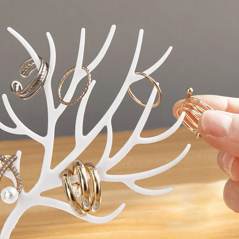 Rak penyimpanan perhiasan desktop rusa / cincin anting dan rak penyimpanan kalung / dudukan aksesori gelang liontin anting-anting 2
