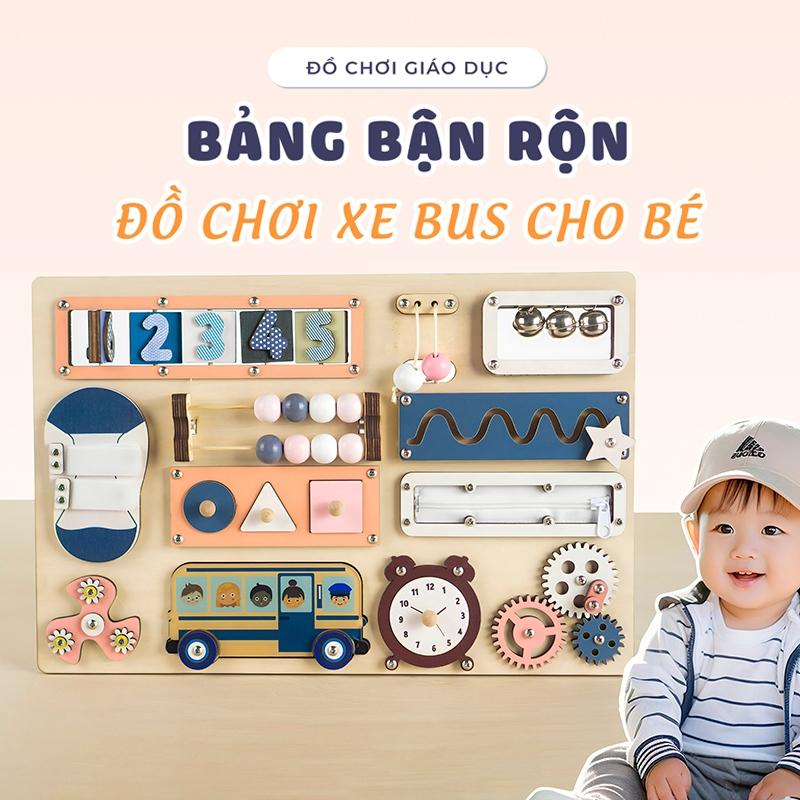 Bảng bận rộn bảng đồ chơi xe bus thông minh cho bé gái ,trai của  DOHA TOYS - DOHA01 bảng bận rộn  pam hộp bận rộn