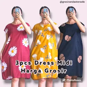 Isi 3 Acak Motif Daster Midi Rayon Daster Mini Ld 105-110