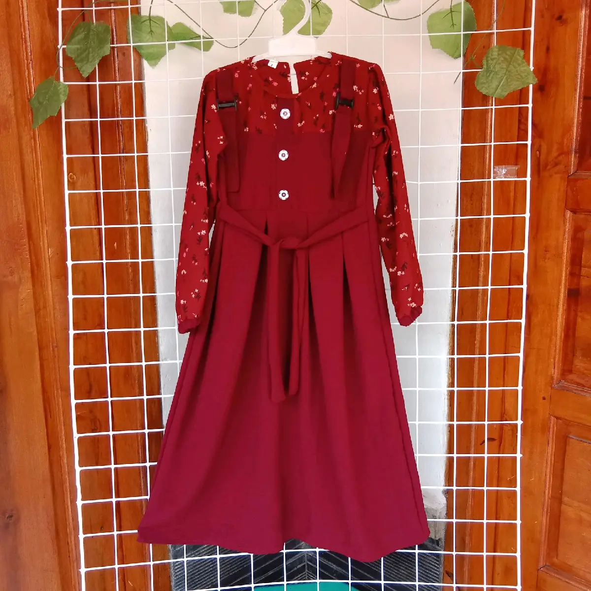 GAMIS SALWA ANAK MOTIP BUNGA TERBARU BAHAN CRINKEL AIRFLOW 2 SAMAPI 13 TAHUN Cantik Lembut Muslim Dress